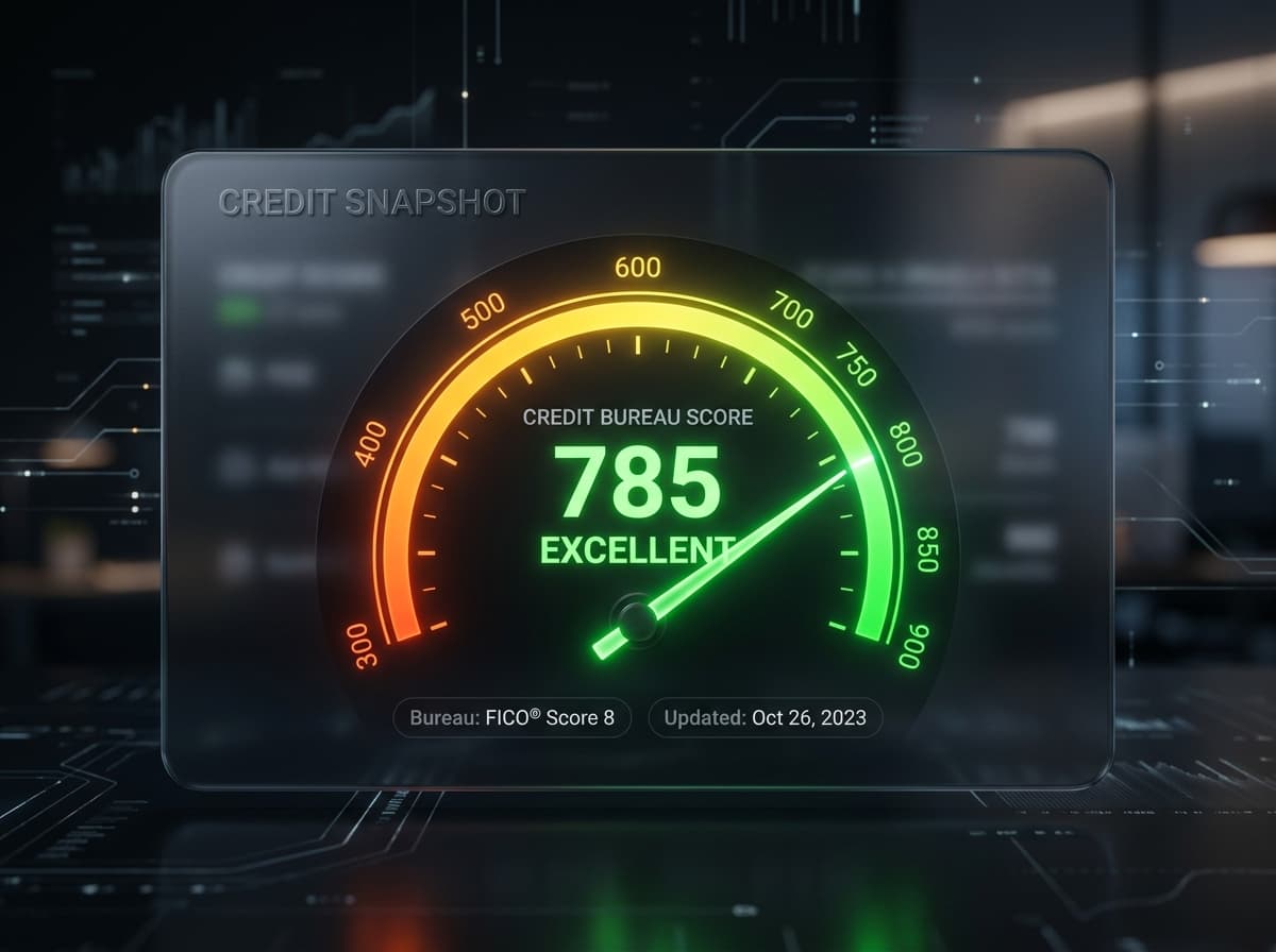 Credit Score Meter Gauge 785 Excellent